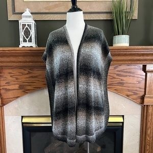 Christopher & Banks‎ Gradient Striped Open Front Sweater Vest Sz. L